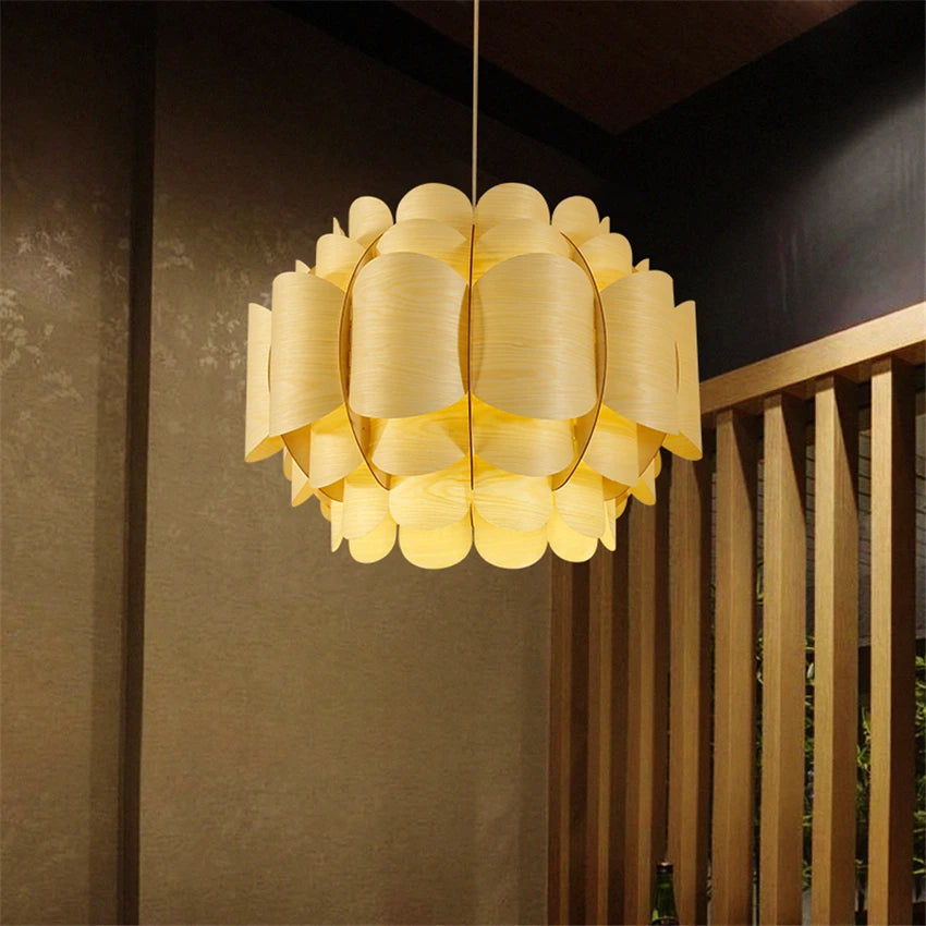 Southeast Asia Wood Handmade Pendant Lights Japanese Restaurant Tea