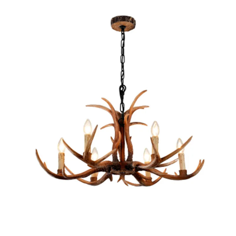 6/8/10 Head Modern Antlers Chandelier Light American Resin lamp Candle