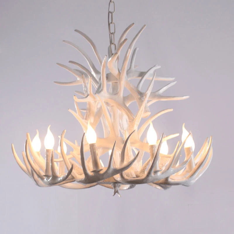 American rustic style  resin antler chandelier lighting antique