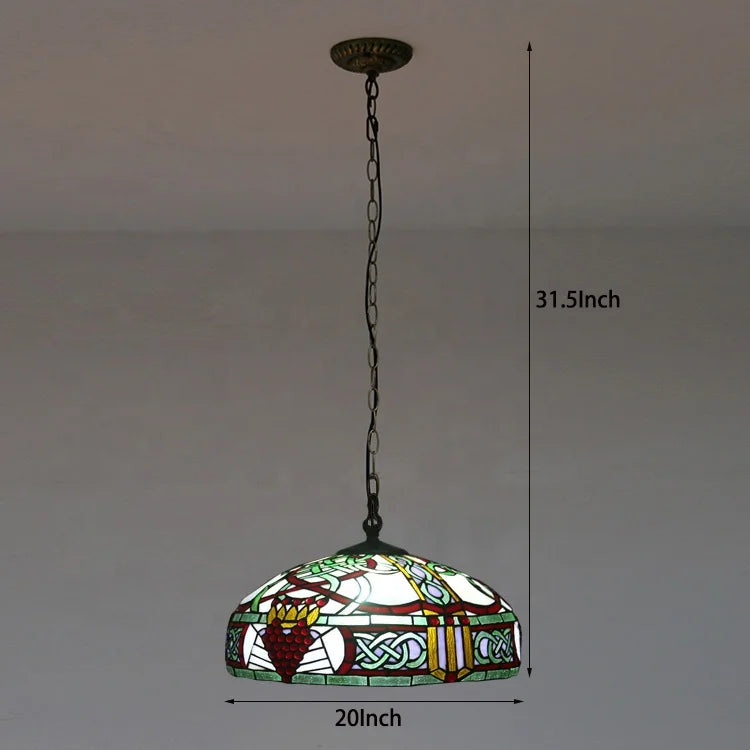 Tiffany-Style 2 Light Victorian Ceiling Pendant Fixture