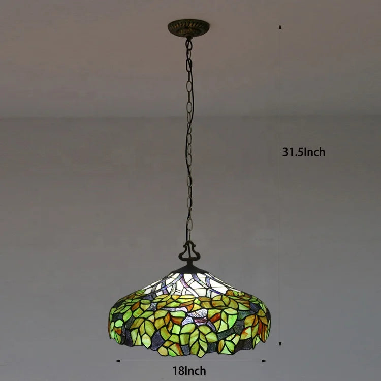 Victorian Tiffany-Style 2-Light Ceiling Pendant Fixture