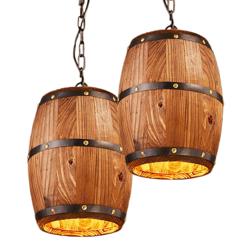 Italian Modern Retro Vintage Wine Barrel Chandelier Lighting