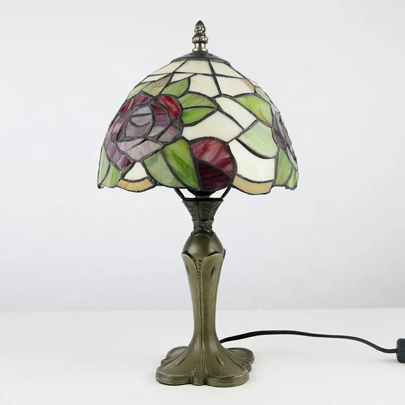 Indian Rose Tiffany Accent Table Lamp