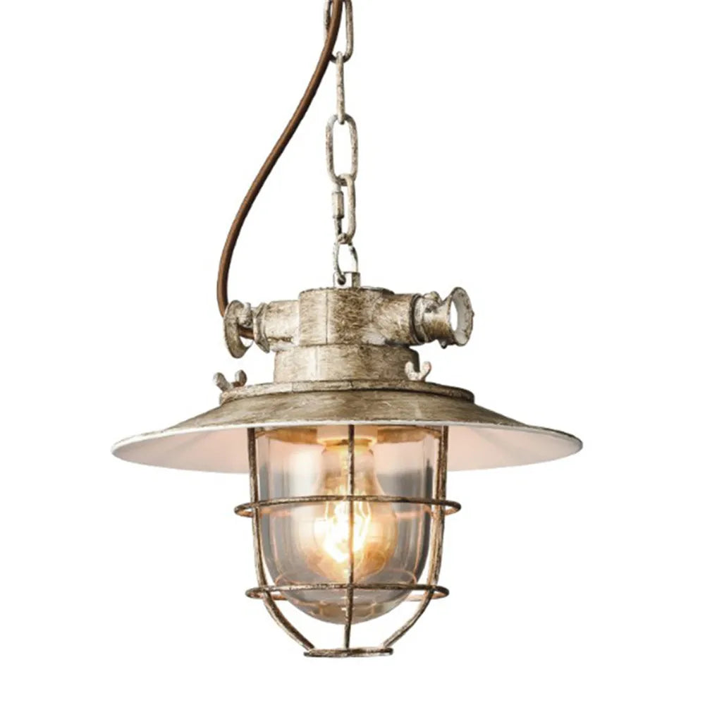 American Industrial LED Pendant Light Retro Explosion-proof Iron Glass