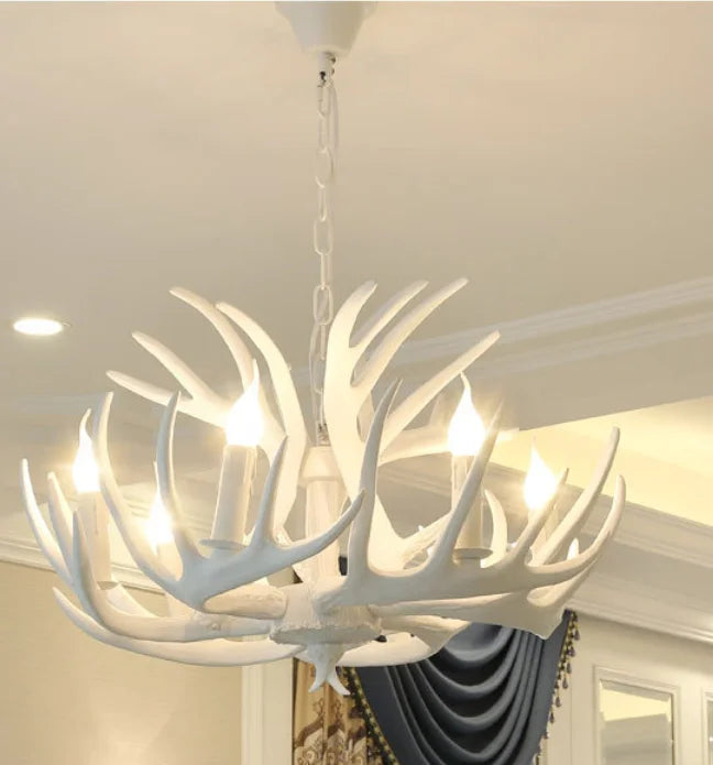 American rustic style  resin antler chandelier lighting antique