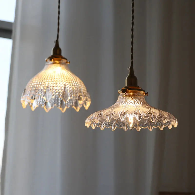 Glass Pendant Lights Modern Copper Led Hanging Lamp Dining Room
