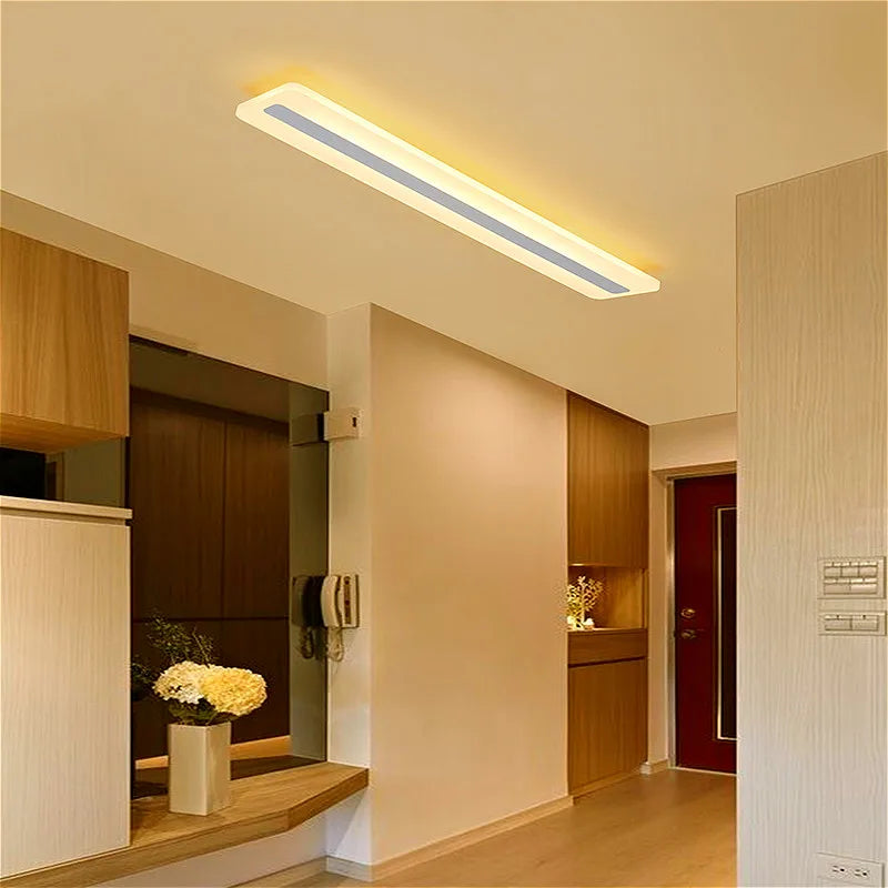 White Rectangular LED Ceiling Lamp Modern Minimalist Bedroom Living