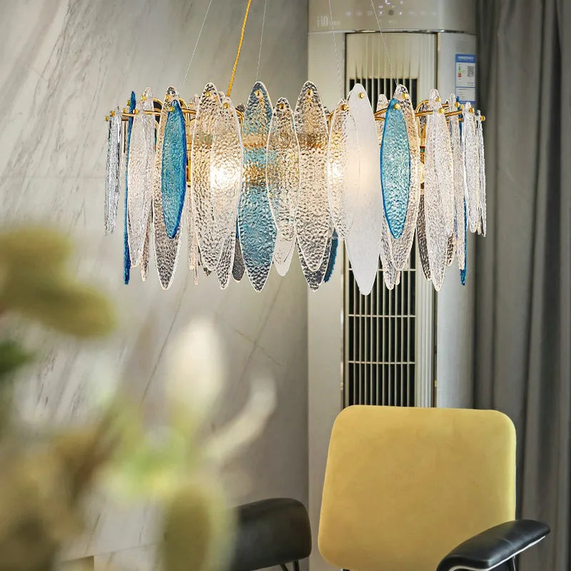 Postmodern living room glass chandelier light luxury bedroom dining
