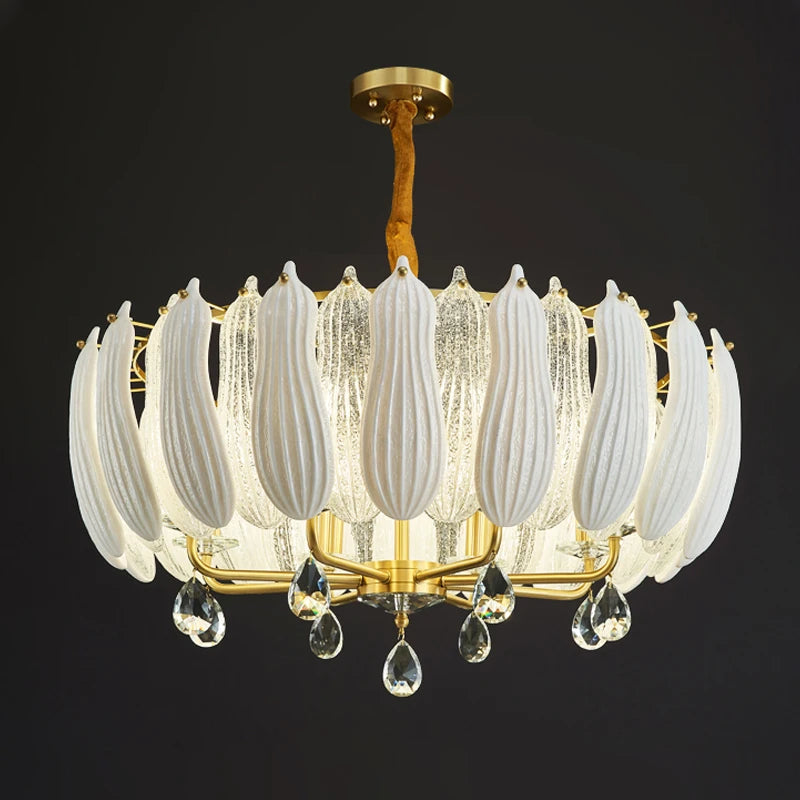 Modern LED Lotus Copper Chandelier Living Dining Room Home decor Lamp