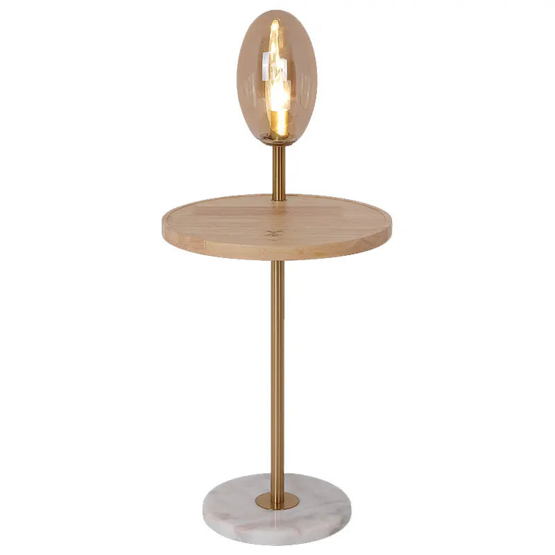 Wireless Charging Floor Lamp With Wooden Table Modern Creative Parlor