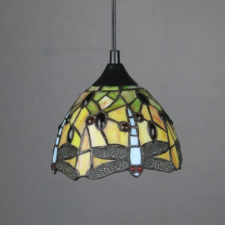 Tiffany Style Island Barn Mini Pendant Light Dragonfly