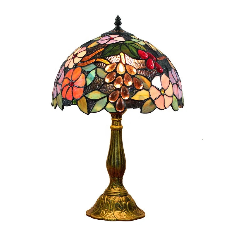 12 Inch Luxury Stained Glass Lampshade Led Lights Decoration Bedroom