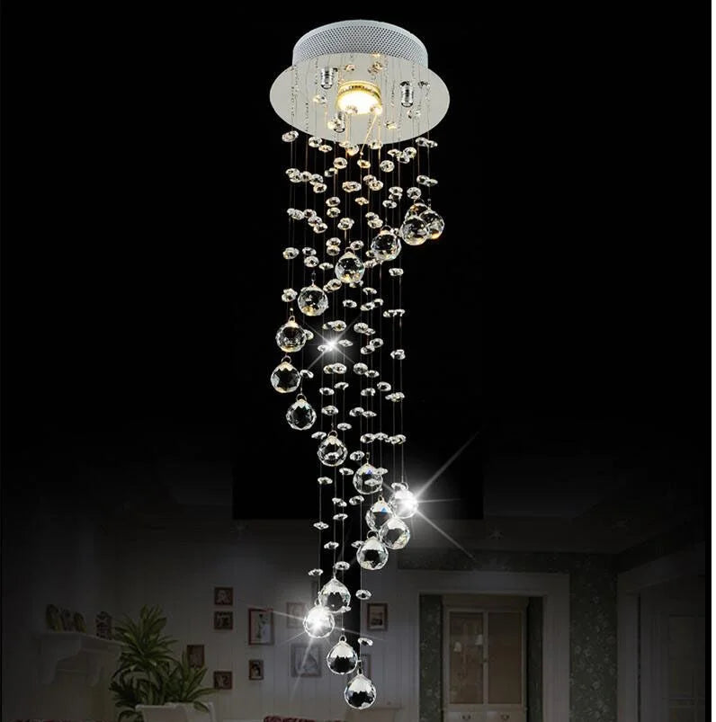 Luxury Modern Small K9 Crystal Ceiling Lights Fixtures Spiral Crystal