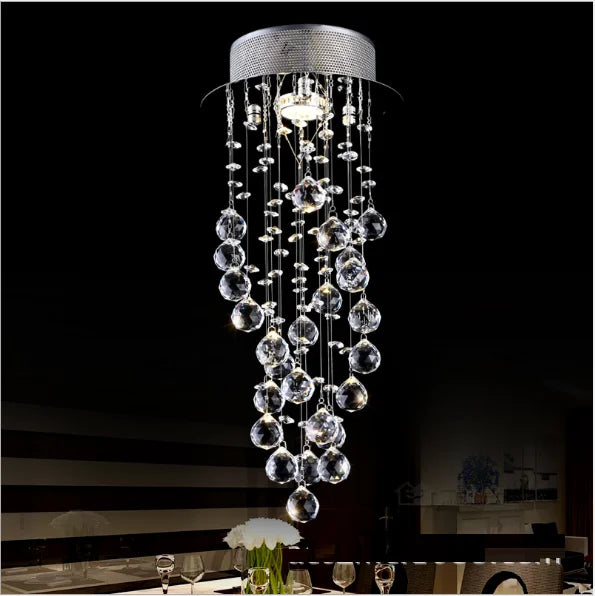 Luxury Modern Small K9 Crystal Ceiling Lights Fixtures Spiral Crystal