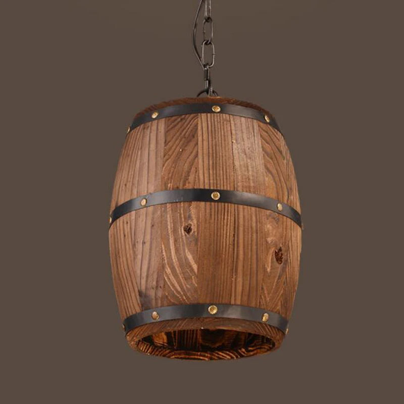 Italian Modern Retro Vintage Wine Barrel Chandelier Lighting