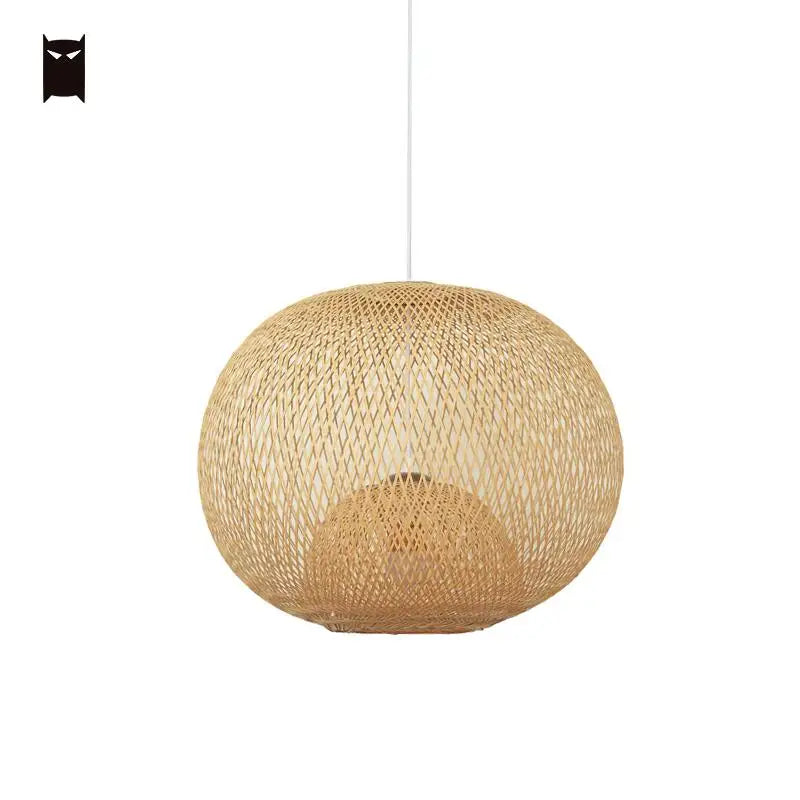 60cm Hand Bamboo Rattan Wicker Chandelier Fixture Chinese Rustic