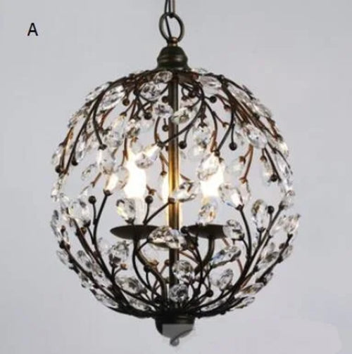 American Creative crystal Pendant Lights Nordic globe art crystal lamp