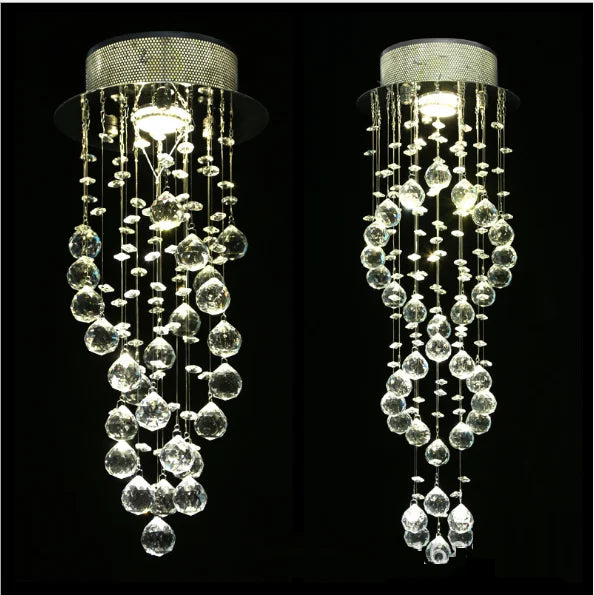 Luxury Modern Small K9 Crystal Ceiling Lights Fixtures Spiral Crystal