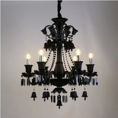 European Crystal Chandelier Black Dining Rooms Bedroom Lamp Luxury