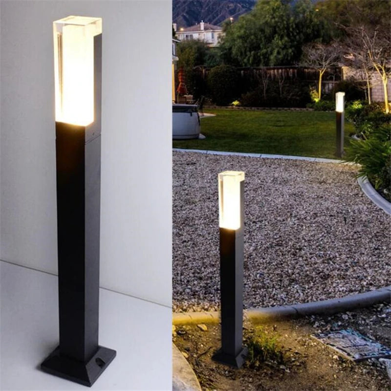 4PCS 12W LED Exterior Bollard Light H800mm 600mm Outdoor Garden COB