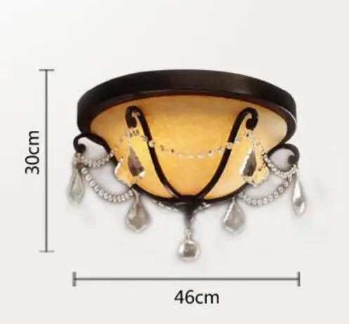 American ceiling lamp simple crystal wrought iron lamp Mediterranean