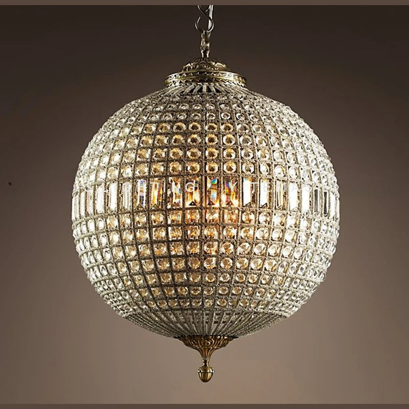 Luxury Crystal Chandelier Vintage Round French Hanging Light