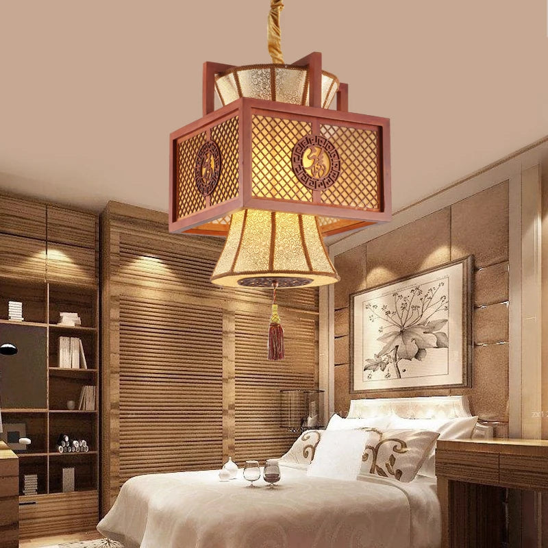 Chinese wooden pendant lights restaurant lights dining room lamp