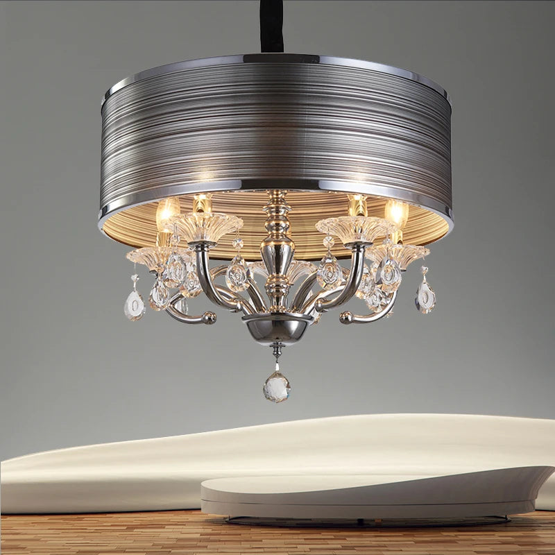 modern simple crystal black Pendant Lights LED bedroom lamp creative