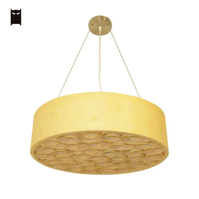 56cm Bamboo Round Honeycomb Pendant Light Fixture Handmade