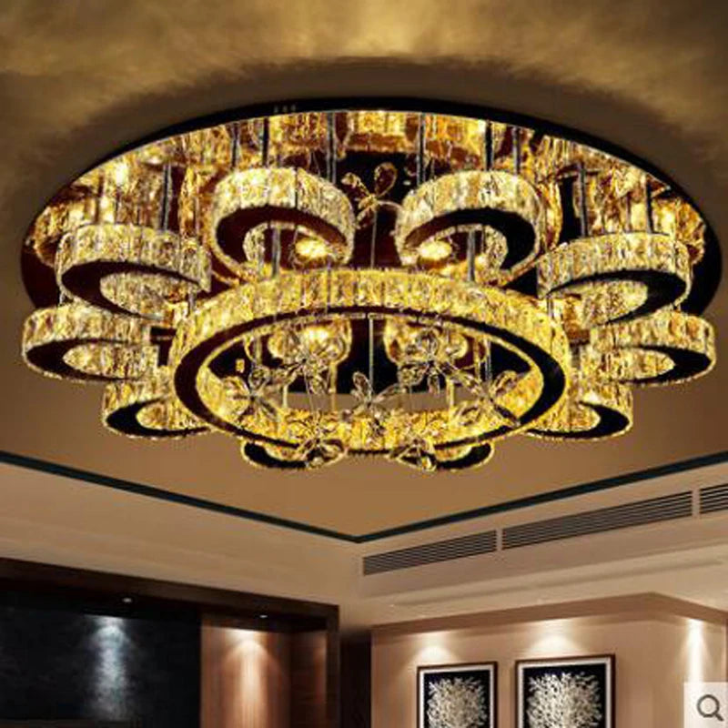 Restaurant crystal chandelier modern simple dining room three