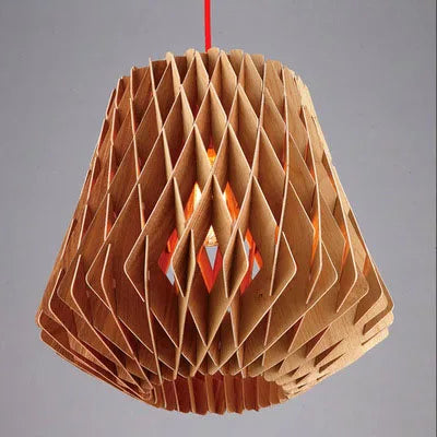 Vintage China Wood Pendant Light Loft CreativeWooden Lantern for
