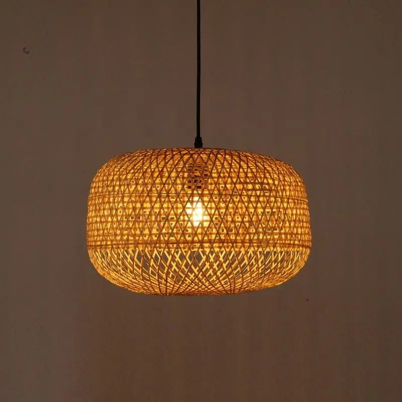 Bamboo  Pumpkin Lampshade Pendant Light Fixture Creative