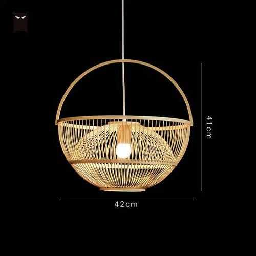 42cm Bamboo Wicker Rattan Basket Lampshade Pendant Lighting Rustic