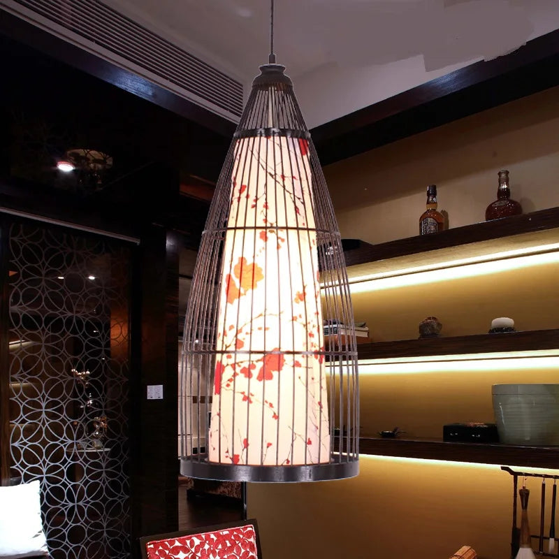 Modern Chinese bamboo bamboo Pendant Lights lamp southeast dining room