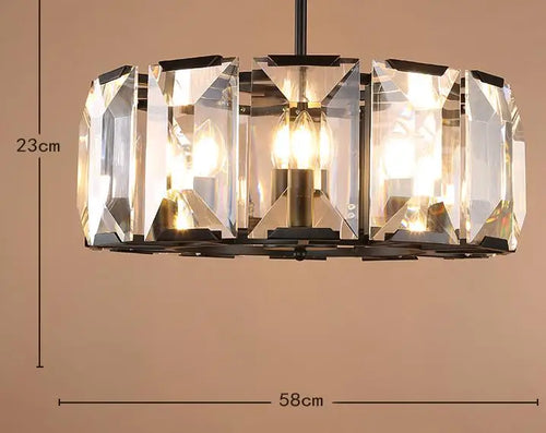 Round 1 pcs Led Crystal pendant lights for Dining Room Large lustre de