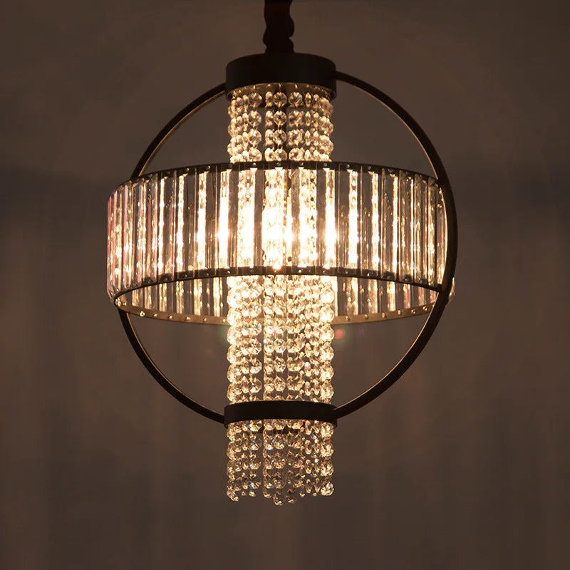 crystal iron pendant lamps luxury modern led coffee shop kitchen