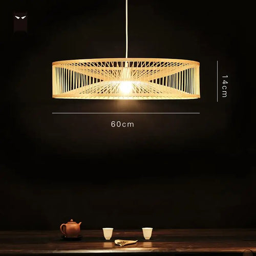 60cm Bamboo Wicker Rattan Shade Pendant Light Fixture Rustic Asian