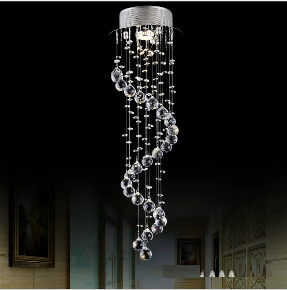 Luxury Modern Small K9 Crystal Ceiling Lights Fixtures Spiral Crystal