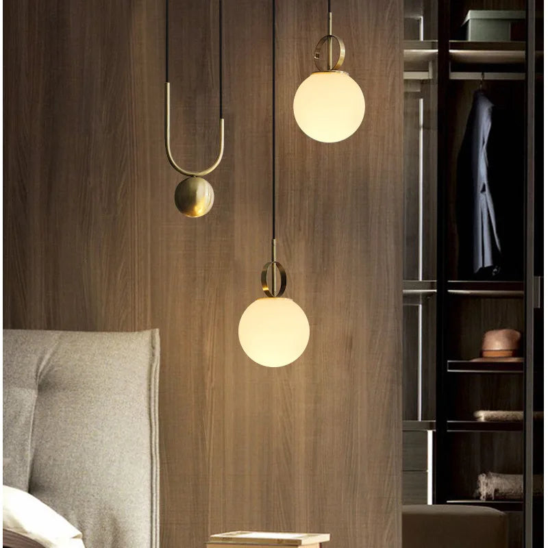 Minimalist Modern Chandelier Elegant Pendant Lamp Copper