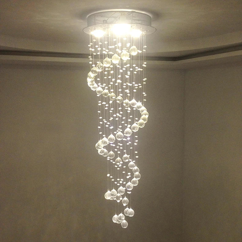 Luxury Modern Small K9 Crystal Ceiling Lights Fixtures Spiral Crystal