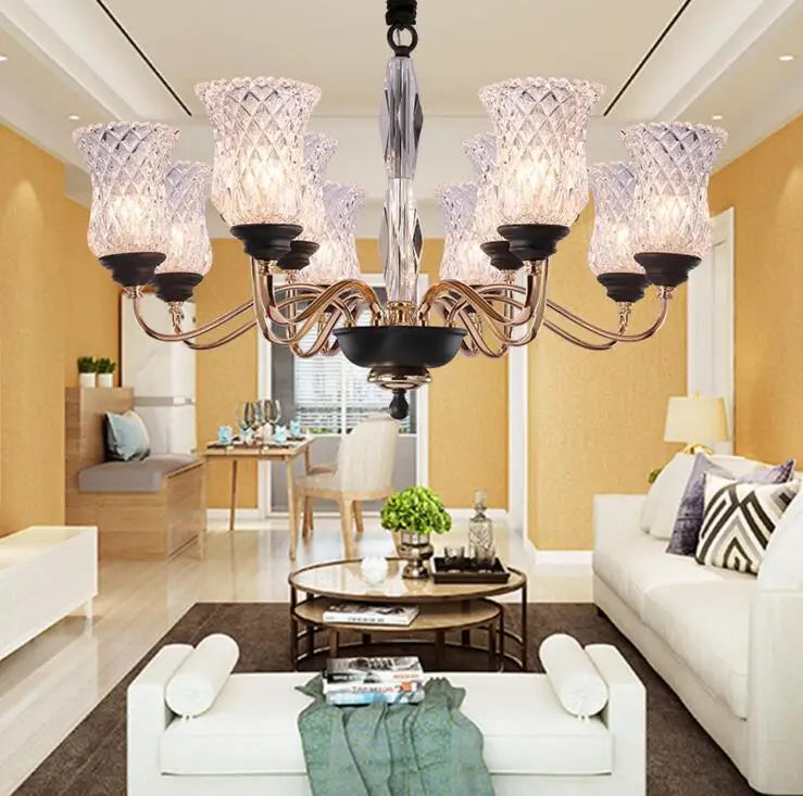 Postmodern living room crystal lamp Sleek minimalist modern bedroom