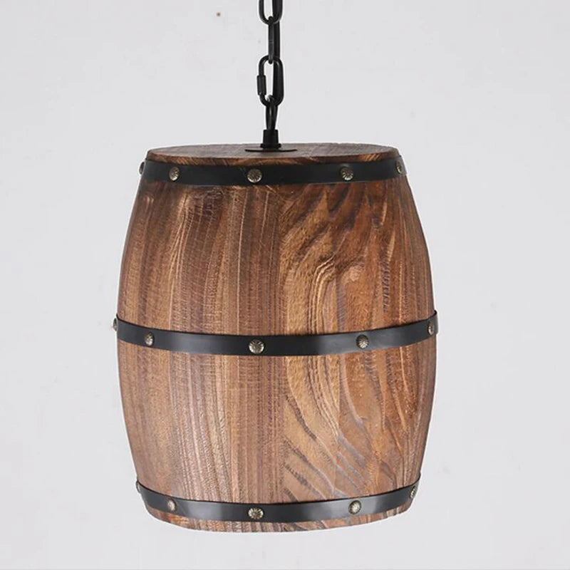 Italian Modern Retro Vintage Wine Barrel Chandelier Lighting