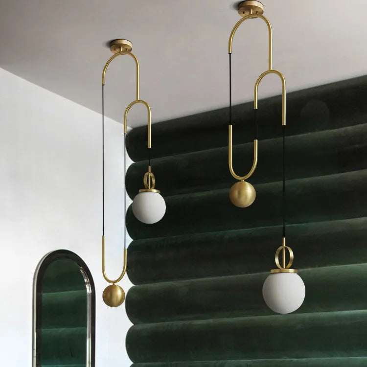 Minimalist Modern Chandelier Elegant Pendant Lamp Copper