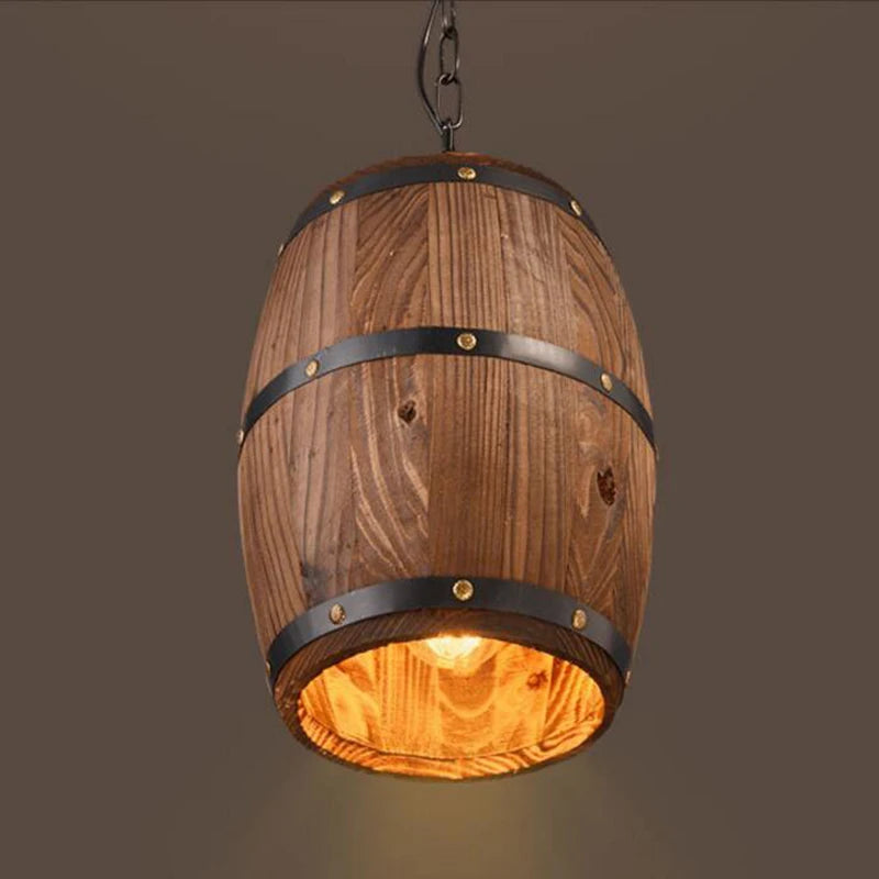 Italian Modern Retro Vintage Wine Barrel Chandelier Lighting