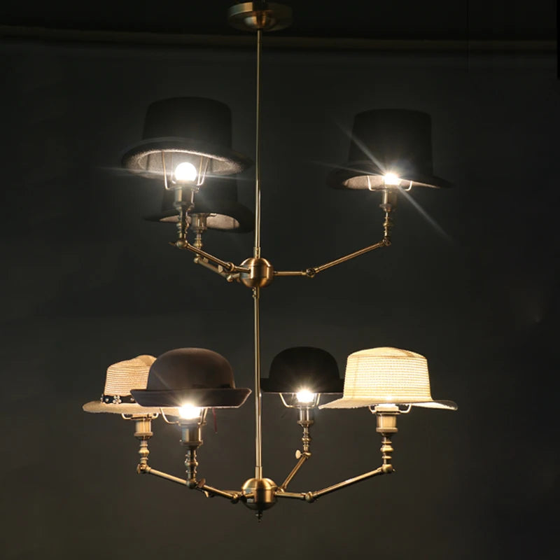 Modern DIY England Hat pendant light lamp Ac90-260v copper novelty