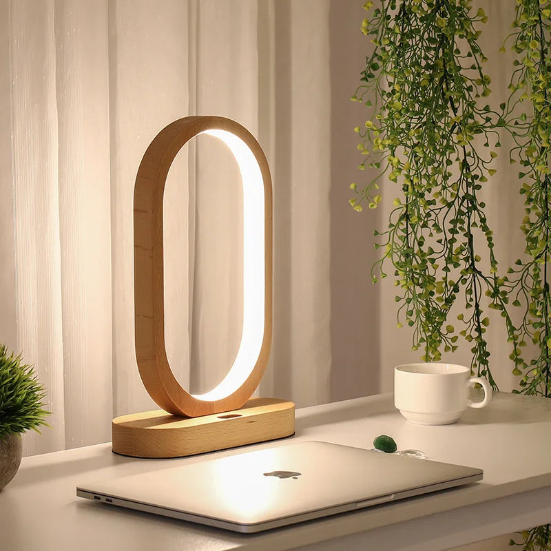 New Led Induction Dimming Table Lamp Bedroom Bedside Charging