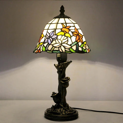 Dome Shape Nightstand Lighting 1-Light Stained Glass