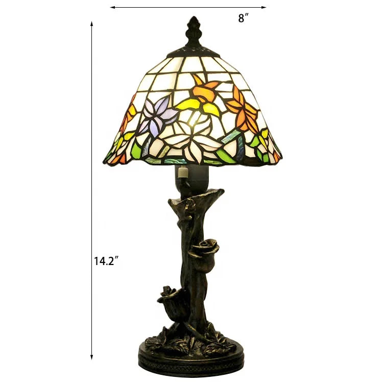 Dome Shape Nightstand Lighting 1-Light Stained Glass