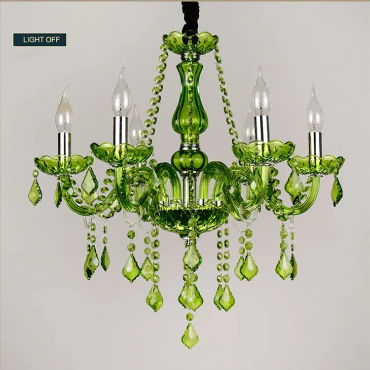 Luxury green color modern crystal ceiling pendant lighting