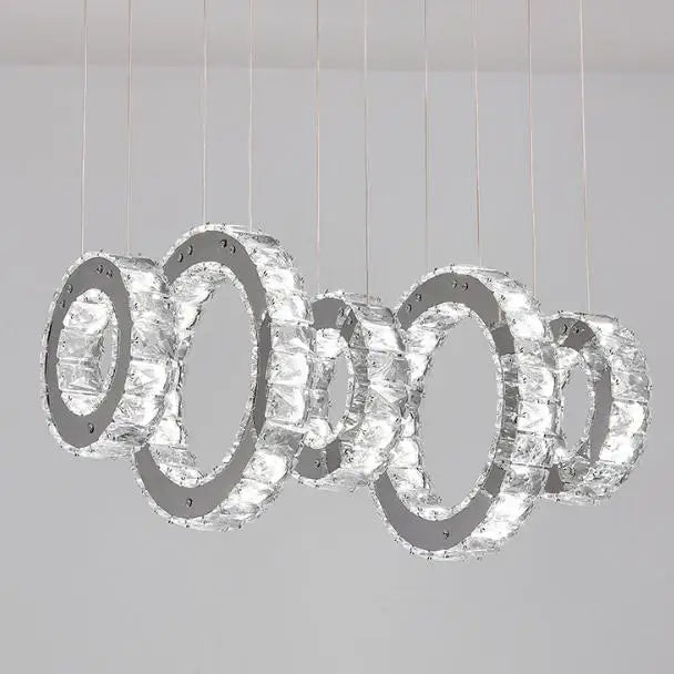 LED modern crystal lighting stainless steel chandelier pendant lamp